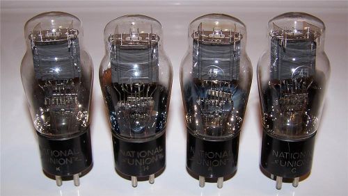 4 vintage National Union engraved base ST type 45 power tubes  -tested- 245 345