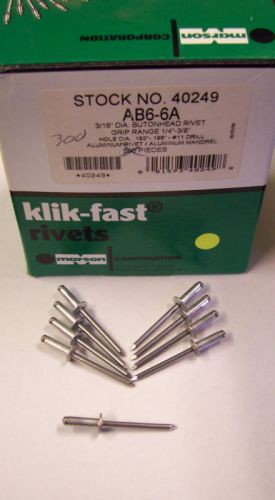 Box/300 klik-fast rivets 3/16&#034; dia. butonhead rivet for sale