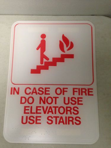 In case of fire do not use elevators use stairs 11x8 placard –  business sign for sale