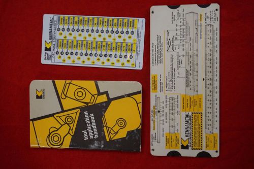 Lot of vintage Kennametal machining calculators, reference cards, tool handbook