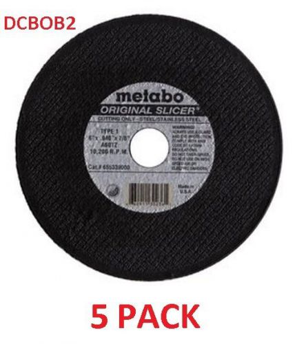 5 Pack Lot Metabo Slicer Cut Off Whl 6&#034; X .040 X 7/8&#034; A60TZ 55339 655339000
