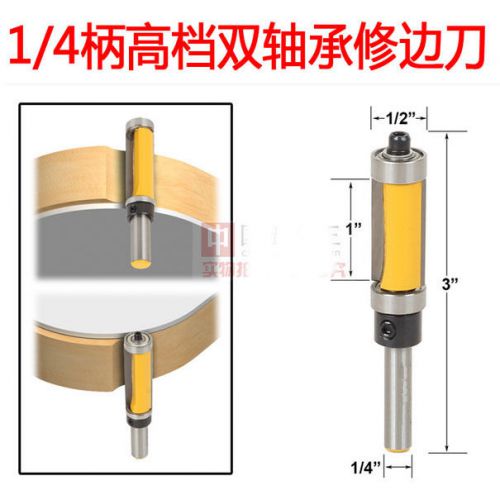 1pcs double bearings trimming wood working tools cnc router bits 1/4x1/2x1 for sale
