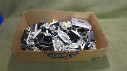 USED BOX LOT OF 45 Leviton toggle switches and outlet plug ins WORKING