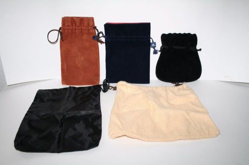 Mixed lot of 5 Drawstring Jewelry Gift Travel Pouches