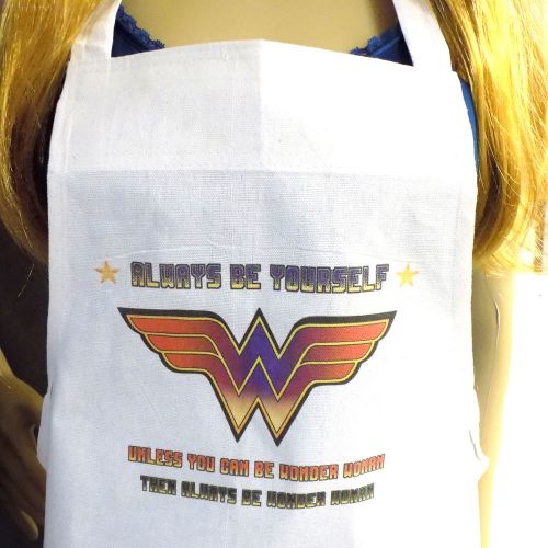 Be wonder woman unisex chef white apron 100% cotton restaurant kitchen ape-0005 for sale