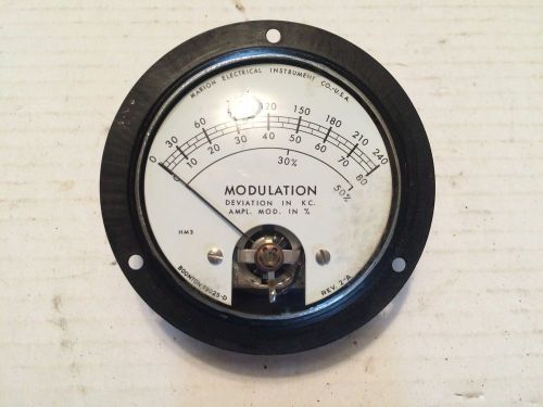 Vintage old Marion MODULATION panel meter broadcast tube amplifier audio parts