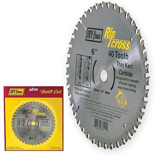 IVY Classic 36177 Ripcross 6-Inch 40 Tooth Thin Kerf Carbide Circular Saw Blade