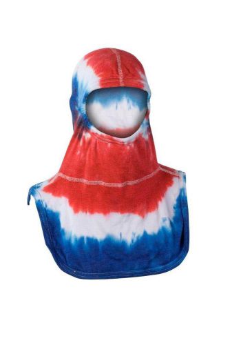 Red White Blue Tie dyed, PAC II Majestic Firefighter Nomex Blend Flash Hood