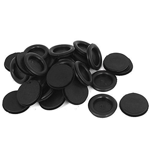 uxcell? 30pcs Black Rubber Closed Blind Blanking Hole Wire Cable Grommets 30mm