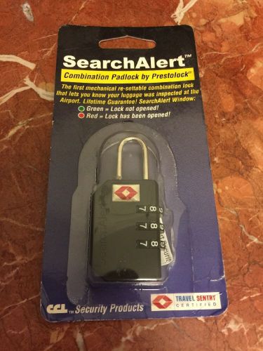 CCL 7400PSB Search Alert Combination TSA Luggage Padlock in Black