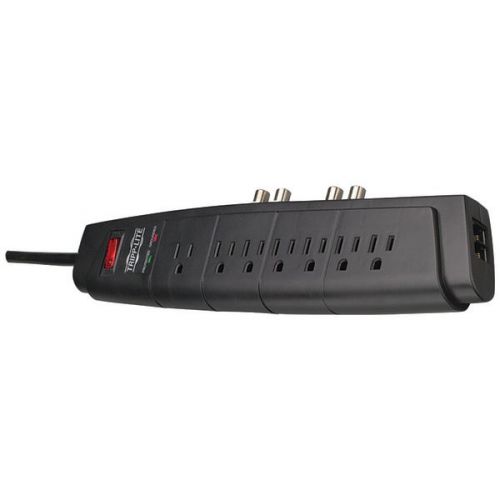 Tripp lite ht706tsat 7-outlet home theater surge protector phone/dual coaxial for sale