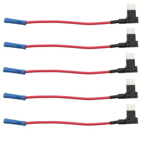 5 pc Mini ATM Fuse Safety Fuse Block Tap Dual Circuit Adapter Car Holder