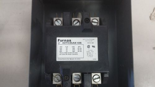 FURNAS 42FE35AK106 USED 3P 75A 200-230V COIL CONTACTOR SEE PICS #A48