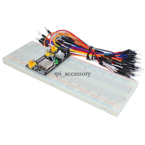 3.3-5V Power Supply + 830 Point Breadboard + 65pcs Dupont Cable for Raspberry Pi