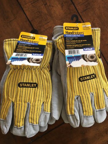 Stanley Hand Helpers Cowhide Leather Palm Gloves 3M Thinsulate XL Lot Of 2