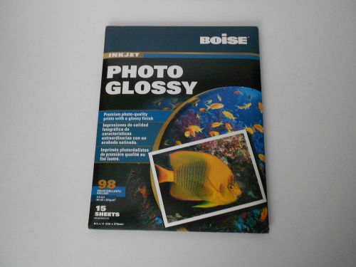BOISE 15-Pack Glossy Inkjet Premium Photo Paper 8.5x11 9-mil 98-Brightness