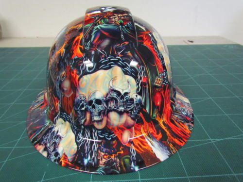 New custom pyramex(full brim) hard hat w/ratchet susp way of the fist full color for sale