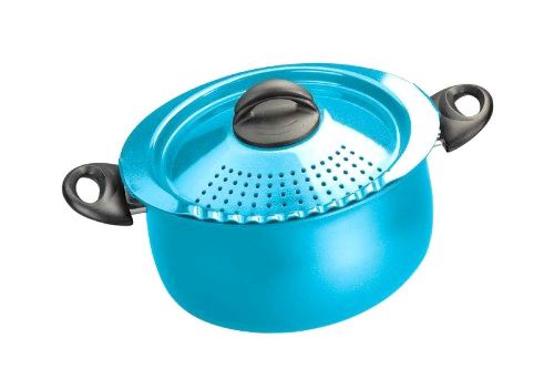 Bialetti trends 5-quart pasta pot non stick interiors bakelite handles turquoise for sale