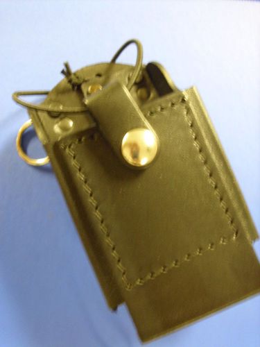 LEATHER RADIO HOLDER WITH D RINGS FOR RADIO STRAP