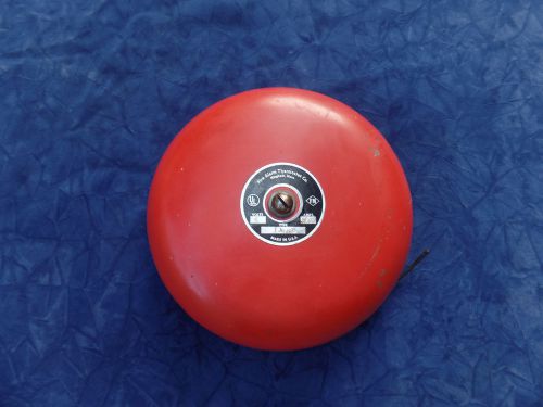 VINTAGE FIRE ALARM RED BELL 8 IN DIA HINGHAM MASS USA