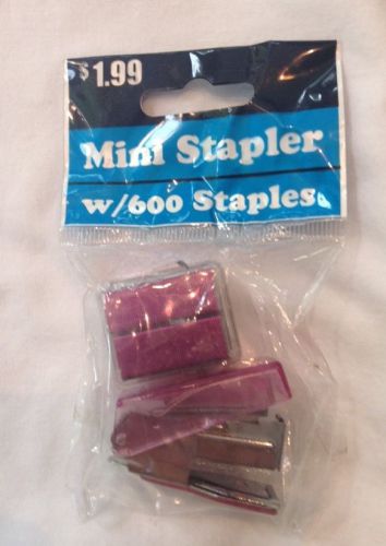 Sky High Mini Stapler-Fushia w/600 Teal staples (New)