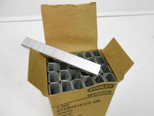 Nos stanley bostitch stcr5019 1/2-4m staples 1/2&#034; box of 4,000 missing one strip for sale