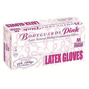 Bodyguards Pink Latex Powder Free Gloves - Large - Pack of 100