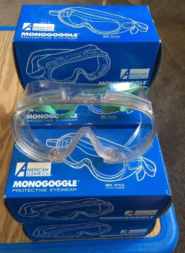(7) American Allsafe Safety Monogoggle 211 VPC Frame Chemical Splash Goggles Lot