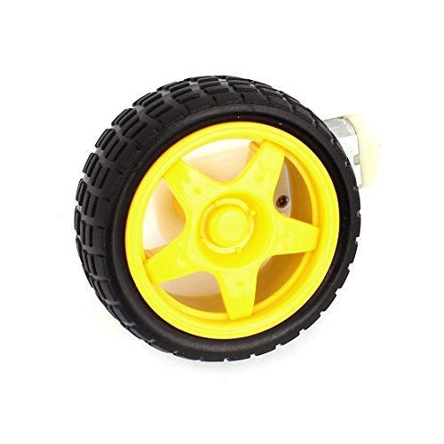 Uxcell? dc 3v 110rpm gear motor smart car robot plastic tire wheel for sale