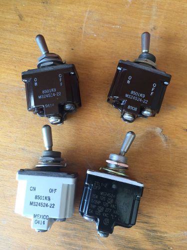 A10C F16A-18 (ON)-OFF-Vintage Aircraft Toggle Switch. CH/Eaton Lot Of 4