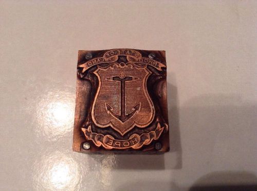 Vintage Letterpress Printers Block Metal And Wood - State Seal