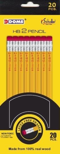 iScholar No. 2 Yellow Pencils with Erasers, 20 pack of Pencils, Yellow (33320)