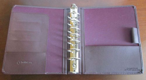 Franklin Covey 7 Ring Organizer Planner Binder Burgundy Mauroon 9.25x7.65x2&#034;