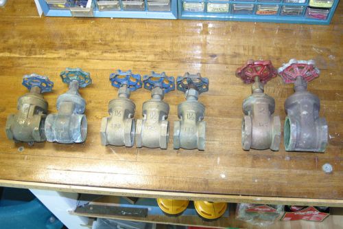 Lot of (7) brass gate valves, (2) 2&#034; 200, (3) 11/2&#034; 125, (2) 11/2&#034; 200, for sale