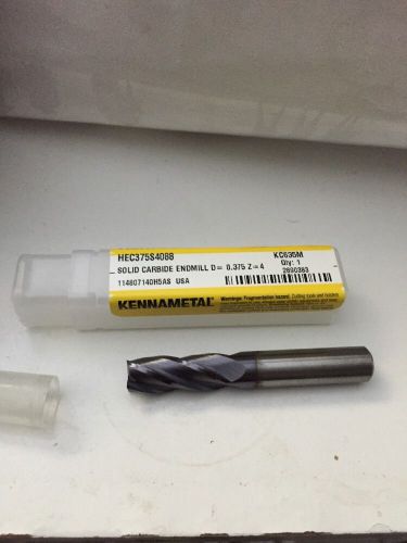 NEW KENNAMETAL SOLID CARBIDE HEC375S4088 KC635M .375 ENDMILL