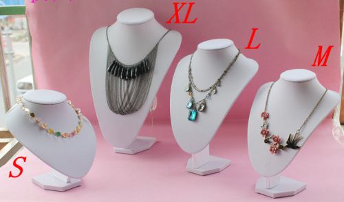 Xl 13.8&#034; white jewelry necklace pendant display stand bust mannequin neck form for sale