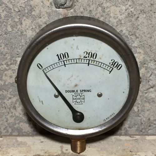 1940&#039;s US GAUGE NY Pressure Gauge, Brass, Steampunk, Antique, Steam, Water, Air