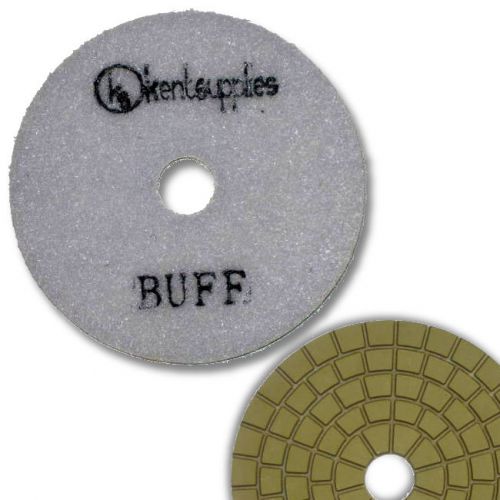 KENT Premium Quality 5&#034; WET WHITE BUFF Diamond Polishing Pad, for Granite Marble