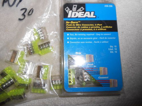 30 pcs Ideal In-Sure Push In Wire Connectors  4Port  #12-#20 AWG
