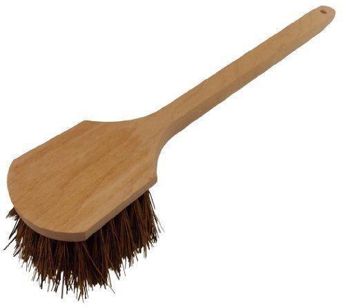 Wilen I304020, Palmyra Tough Scrub Brush with 20&#034; Wood Handle, Brown Bristle of