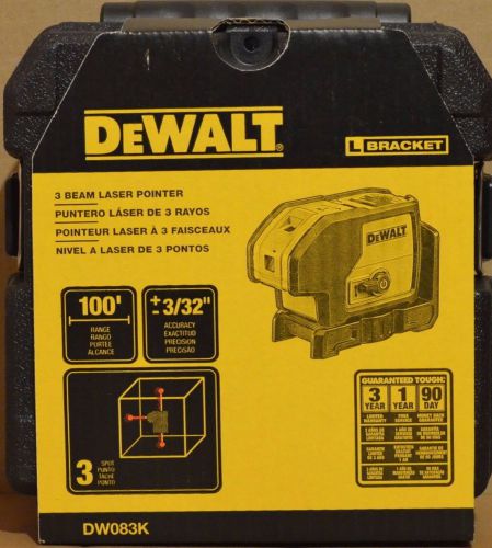 100% NEW DEWALT DW083K 3-Point Self Levelling Laser DW083K-XJ Leveller