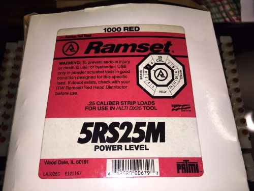 500 shots 50x10strips, ITW Ramset Red #5 Shot .25 Cal Strip Loads #5RS25M, NEW