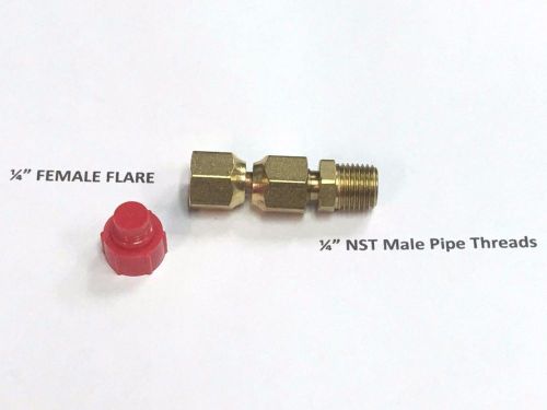 Vacuum Pump Adapter, 1/4&#034; Female Flare Swivel to 1/4&#034; NST Male Pipe Threads