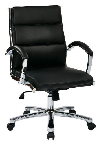 Mid Back Executive Black Faux Leather Chair