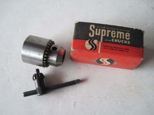 N.O.S. Vintage Supreme Model 6T-33 0-1/2&#034; No. 33 Taper Drill Chuck W Key NIB
