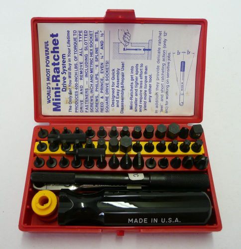 Super deluxe mini – ratchet tool set 1/4&#034; drive made in u.s.a. #k47p w.f.m.c. for sale