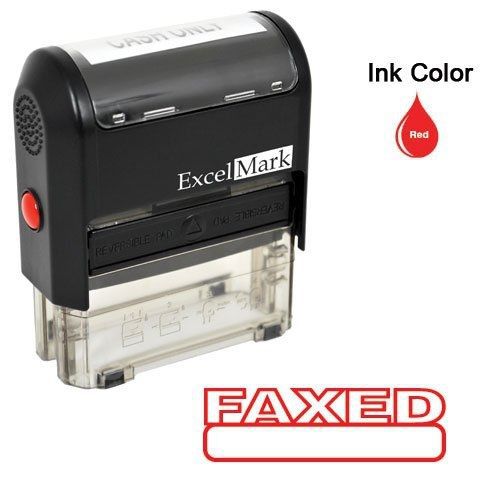 Excelmark faxed self inking rubber stamp - red ink (42a1539web-r) for sale