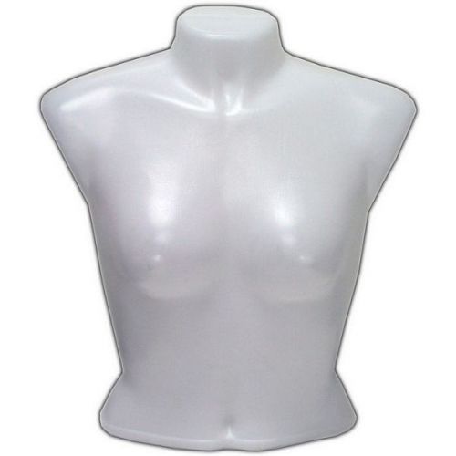 MN-188 WHITE Armless Round Body Plastic Female Upper Torso Mannequin