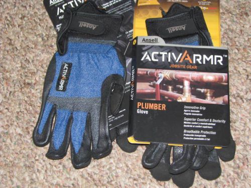 (1 Pair) Ansell 97-005 Plumber Glove Sz M(9) Cut Protection 2 Kevlar