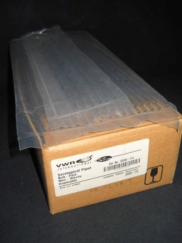 (30) VWR Non-Sterile 5mL in 1/10 Disposable Glass Serological Pipets, 53283-774